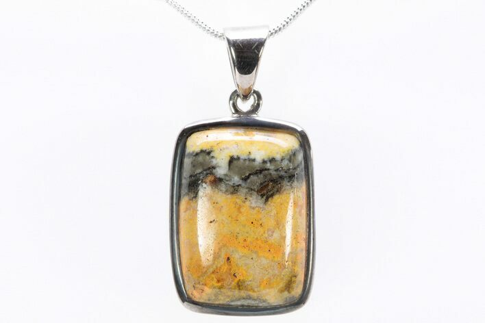 Bumblebee Jasper Pendant (Necklace) - Sterling Silver #240246